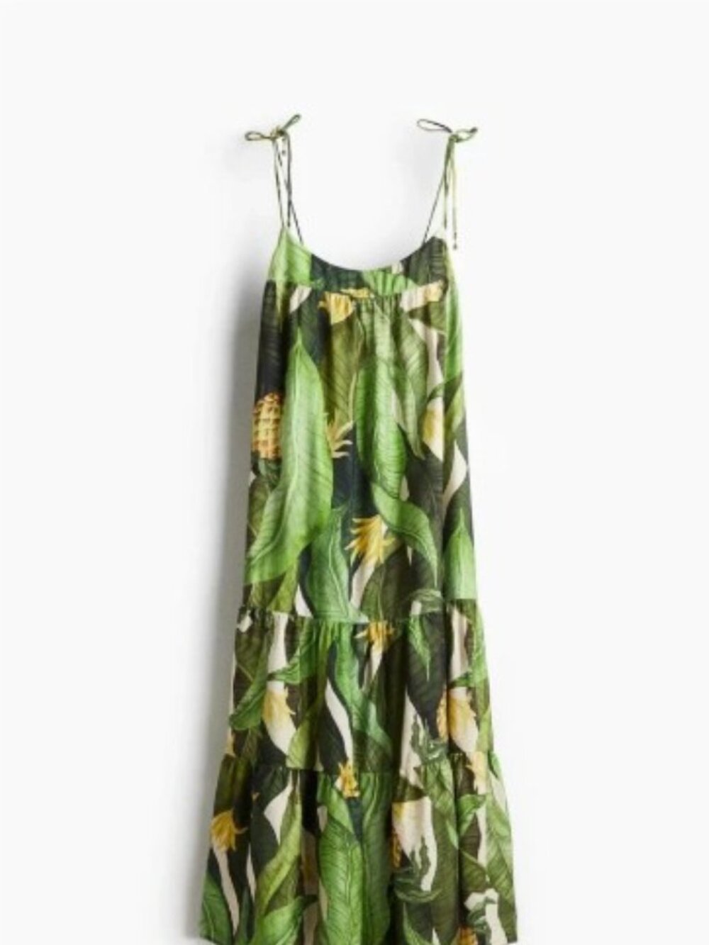NWT H&M Jungle Tropical Maxi Dress – Green Banana Leaf & Pineapple | XXL - Picture 3 of 3